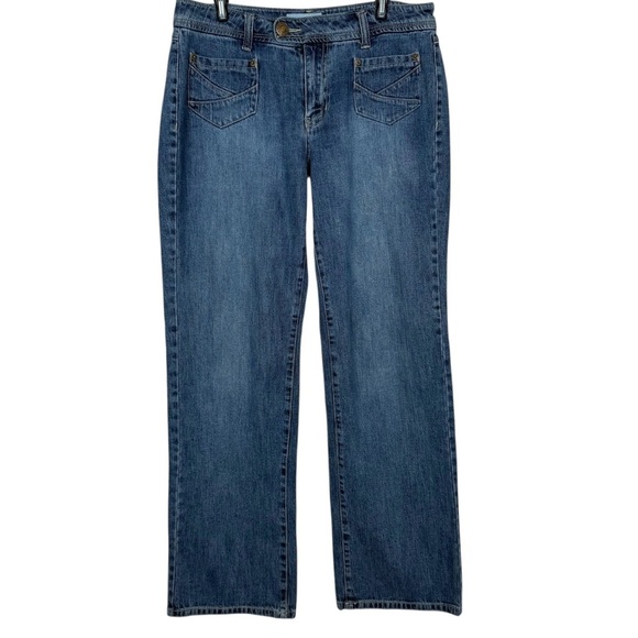 Kim Rogers Straight Leg Jeans Womens Size 12 Mid-Rise Stretch Denim Classic Blue - Picture 3 of 10